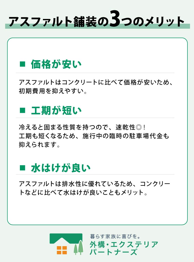 アスファルト舗装におけるメリット