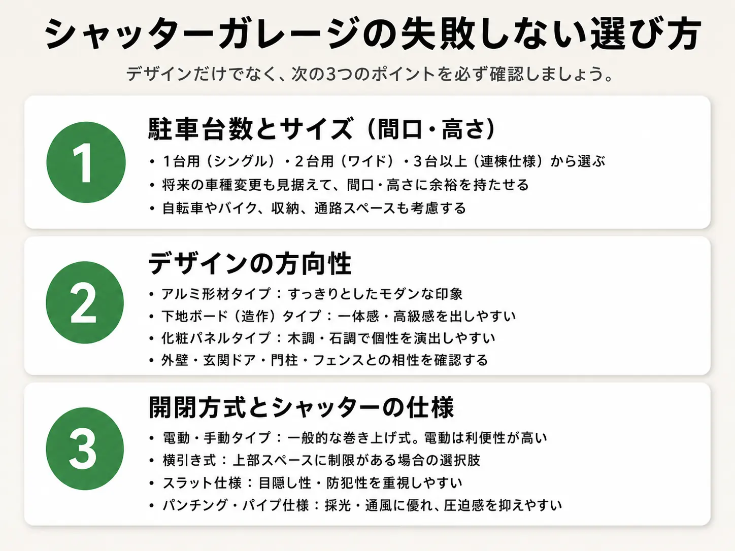 1. シャッターゲートの失敗しない選び方