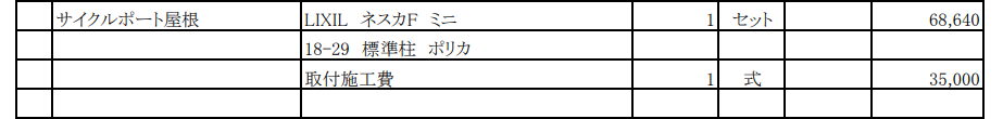 事例②：ネスカF ミニ 18-29（LIXIL）の見積明細
