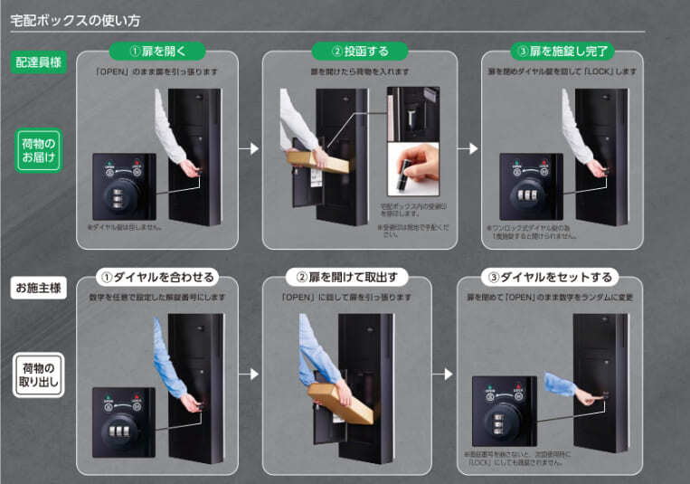 宅配ボックス付きで留守中も安心